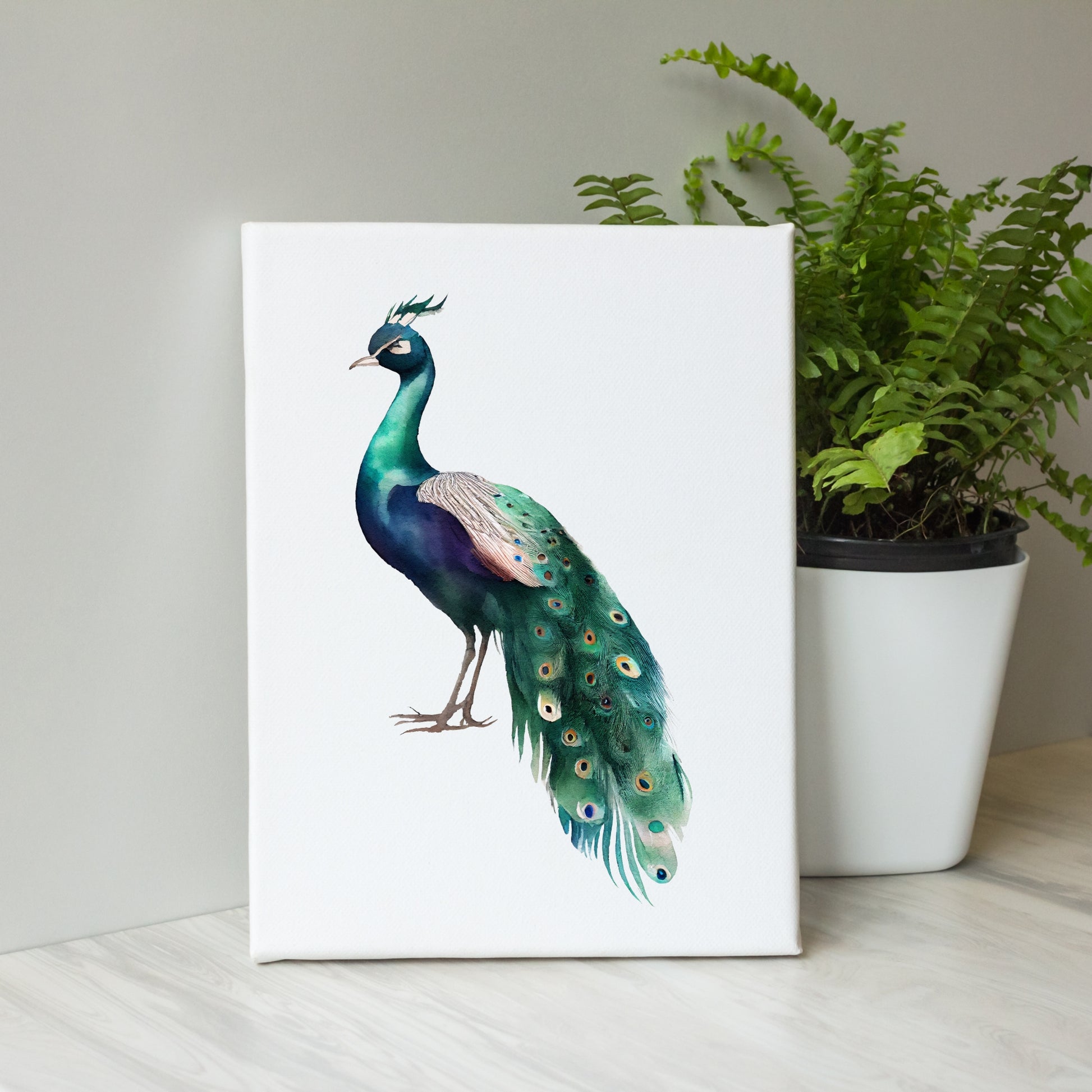 Vibrant Peacock Watercolor Canvas Wall Art brings elegance to your space with durable, high-quality craftsmanship.