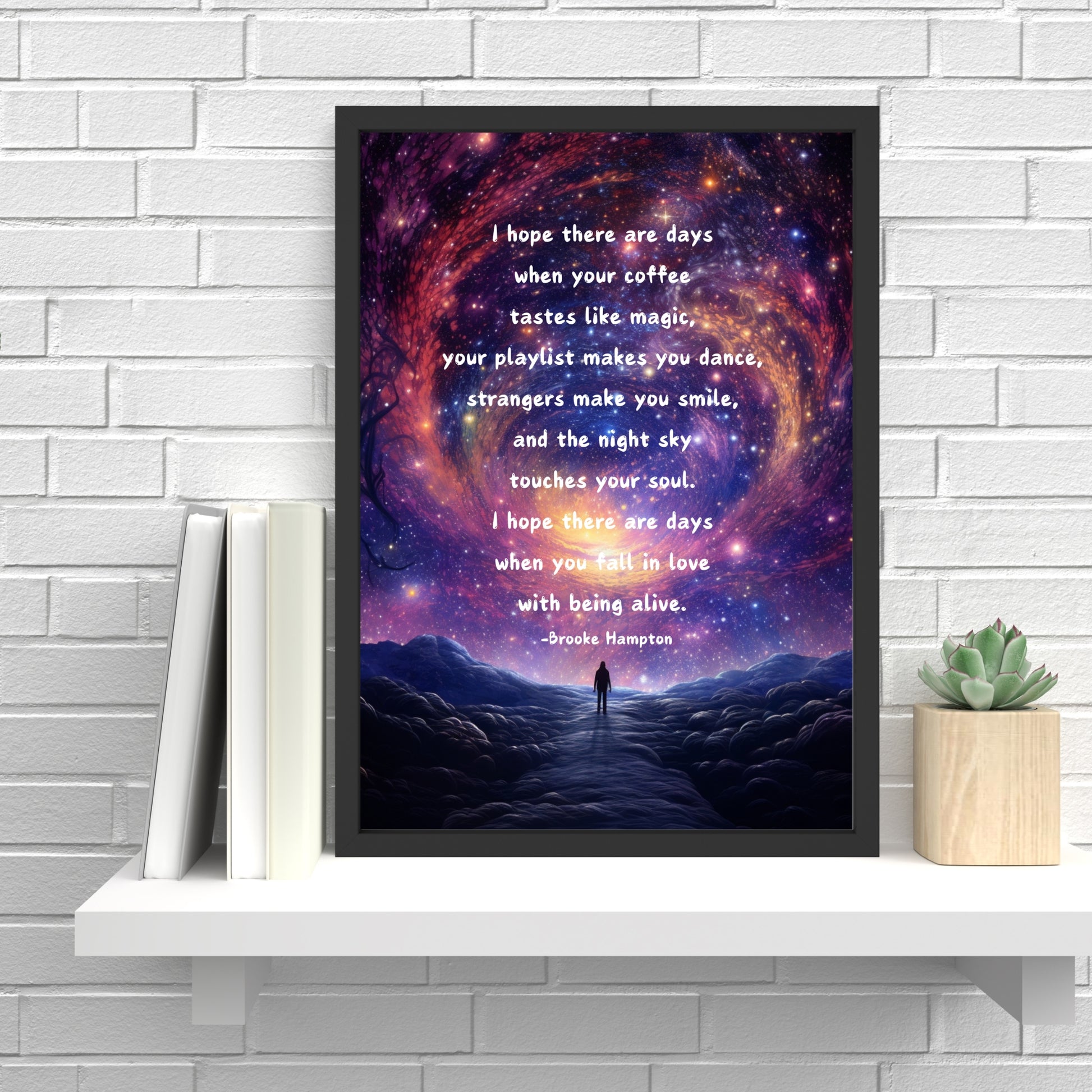 Night Sky Inspirational Quote Fine Art Print showcasing an inspiring quote against a vibrant cosmic backdrop.