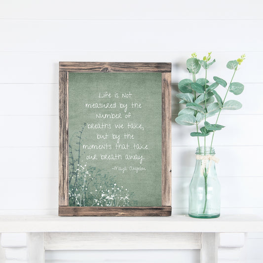 Sage Watercolor Maya Angelou Quote Fine Art Print showcasing a heartfelt quote on an elegant green background.