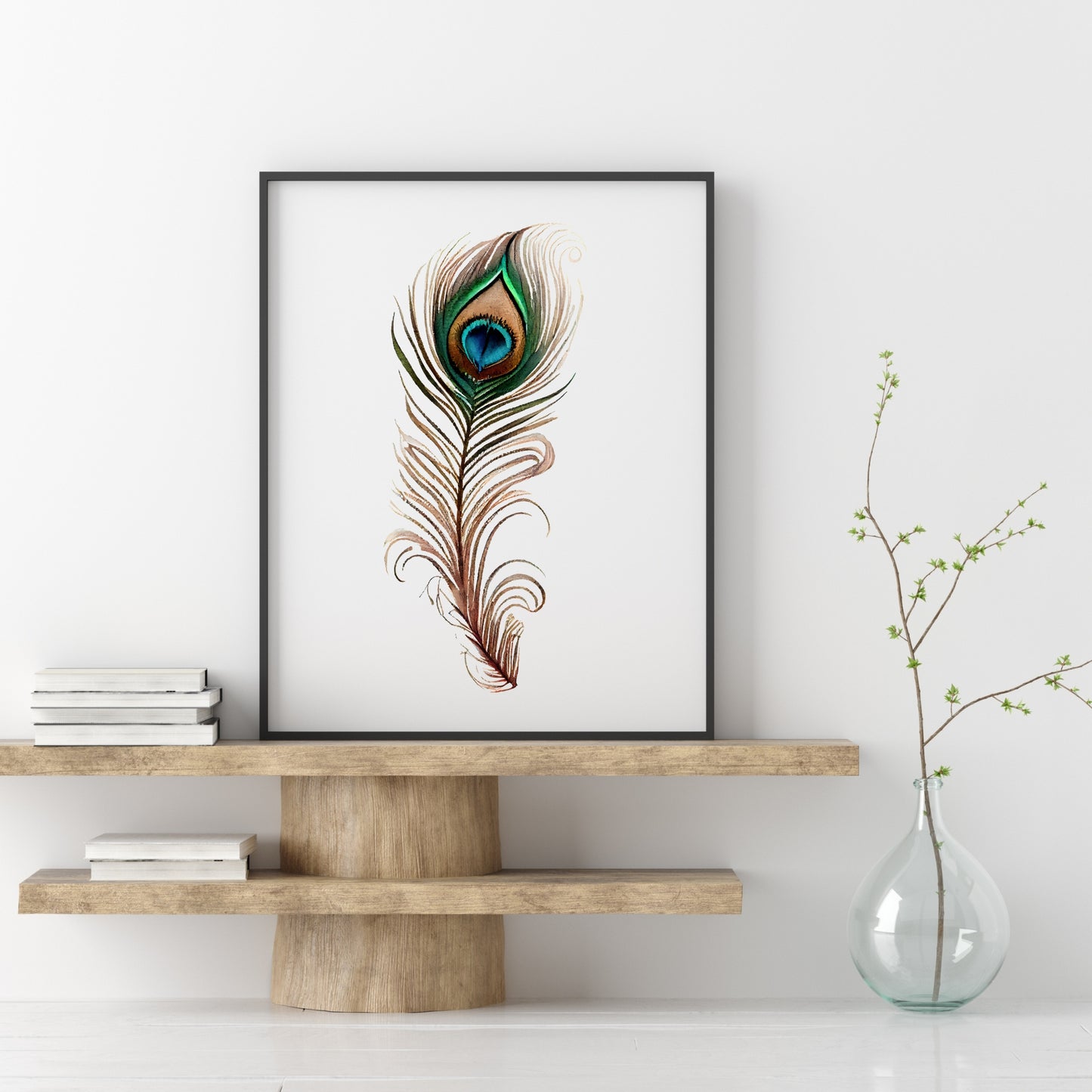 Peacock Feather Series 2 Watercolor Fine Art Print