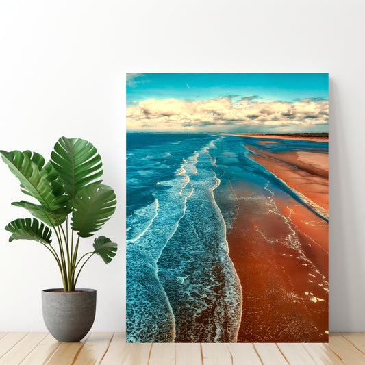 Tranquil Sea Canvas Wall Art showcases serene waves and sandy shores, perfect for enhancing any room’s ambiance.