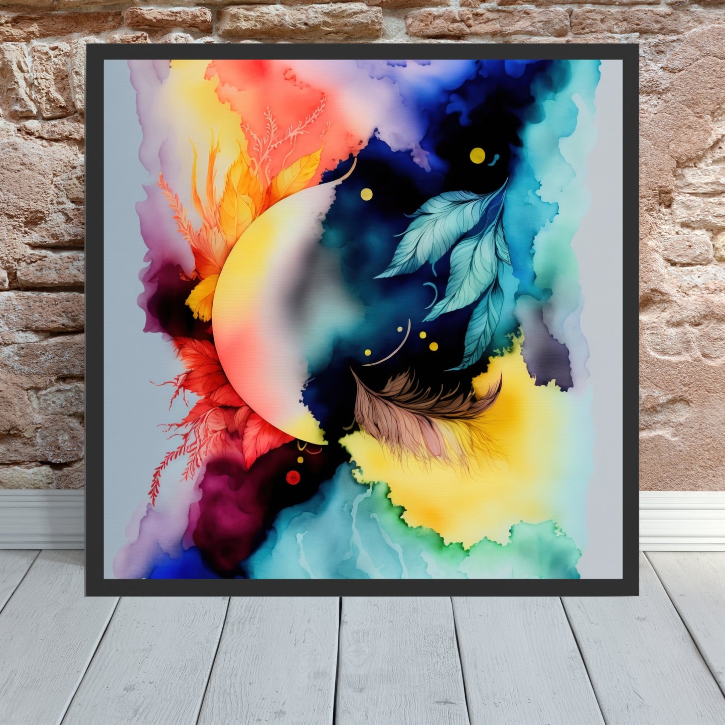 Vibrant Celestial Harmony Series 6 Watercolor Fine Art Print, perfect for enhancing your home decor with color and style.