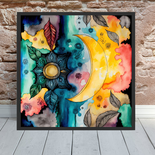 Vibrant Celestial Harmony Series 7 Watercolor Fine Art Print, showcasing a celestial sky for stunning home decor.