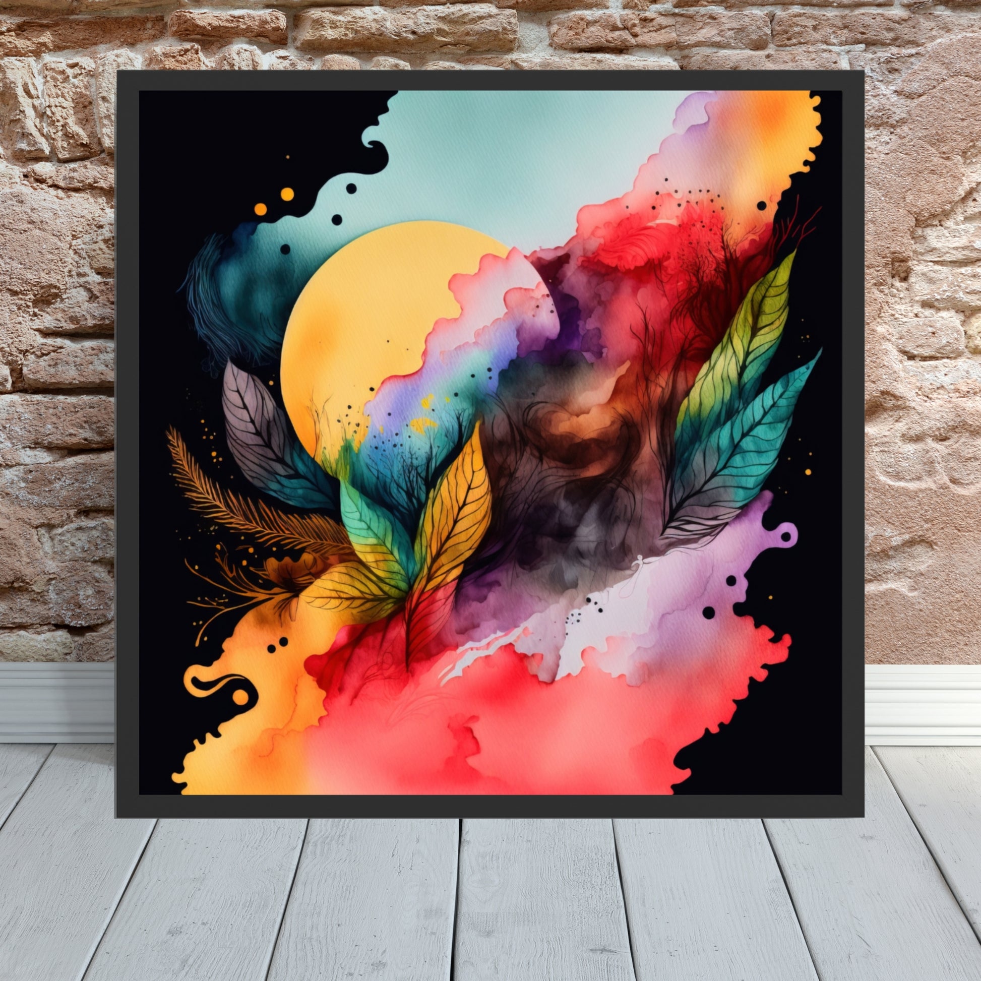 Vibrant Celestial Harmony Series 5 Watercolor Fine Art Print, perfect for enhancing your home decor with artistic flair.