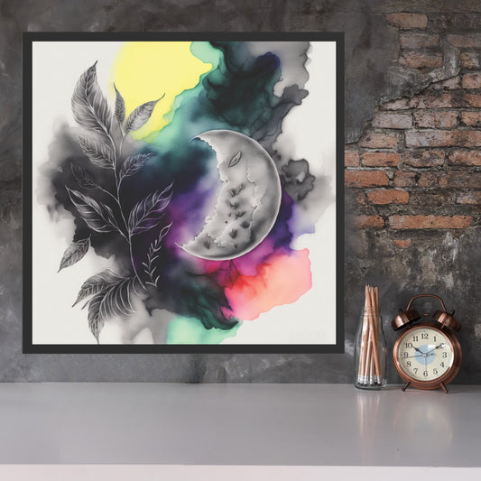 Vibrant Celestial Harmony Series 4 Watercolor Fine Art Print adds ethereal charm to any space with dreamy colors.