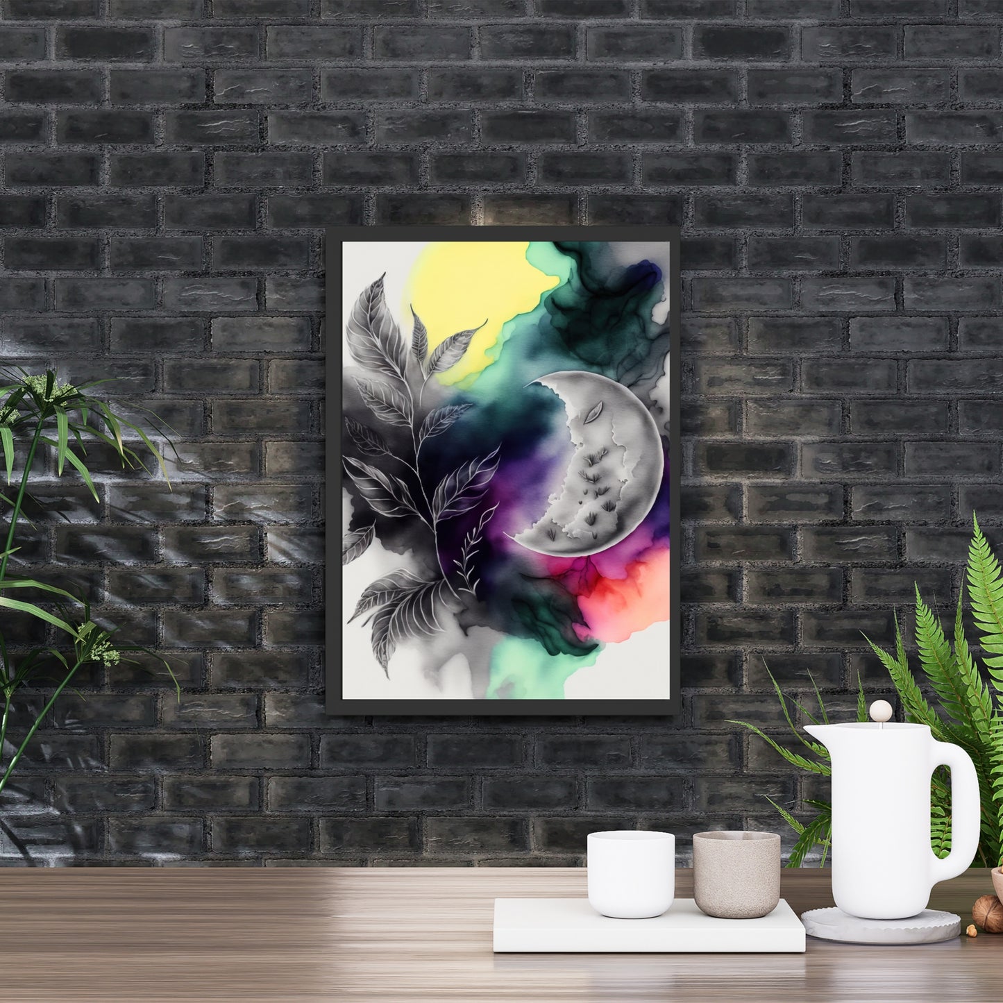 Celestial Harmony Series 4 Watercolor Fine Art Print showcases vibrant colors and a dreamy aesthetic for your space.