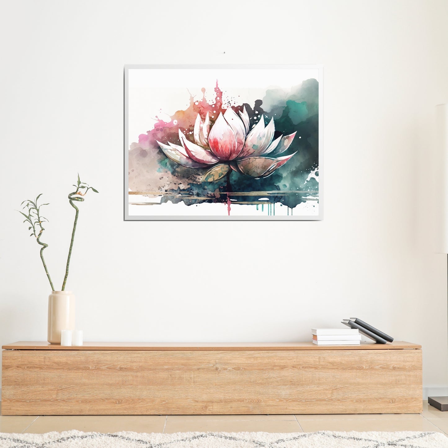 Stunning Lotus Watercolor Fine Art Print, crafted with archival ink on premium cotton paper, perfect for any art lover.