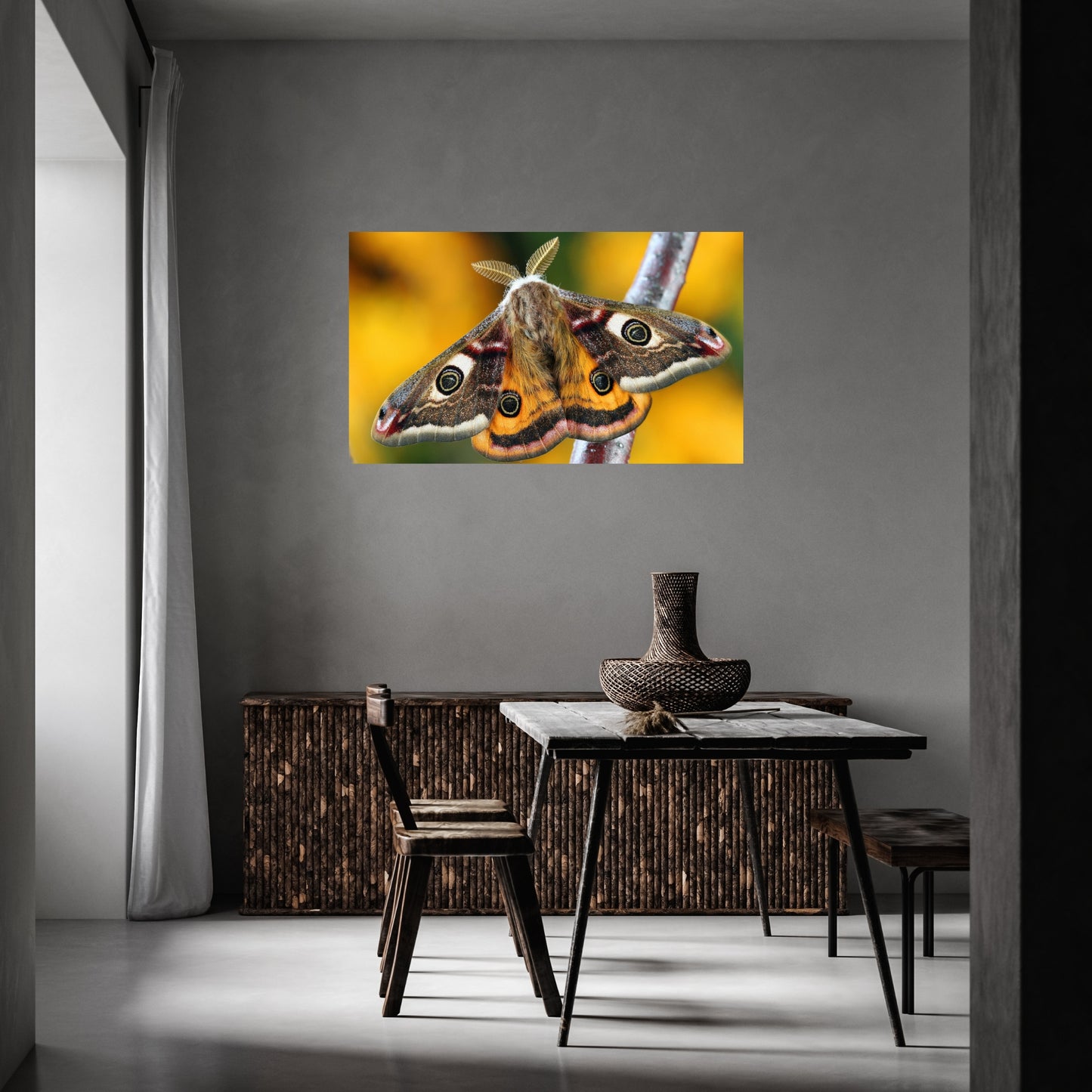 Stunning Yellow Moth Macro Nature Acrylic Print adds vibrant elegance and dimension to your space. Perfect for modern decor.